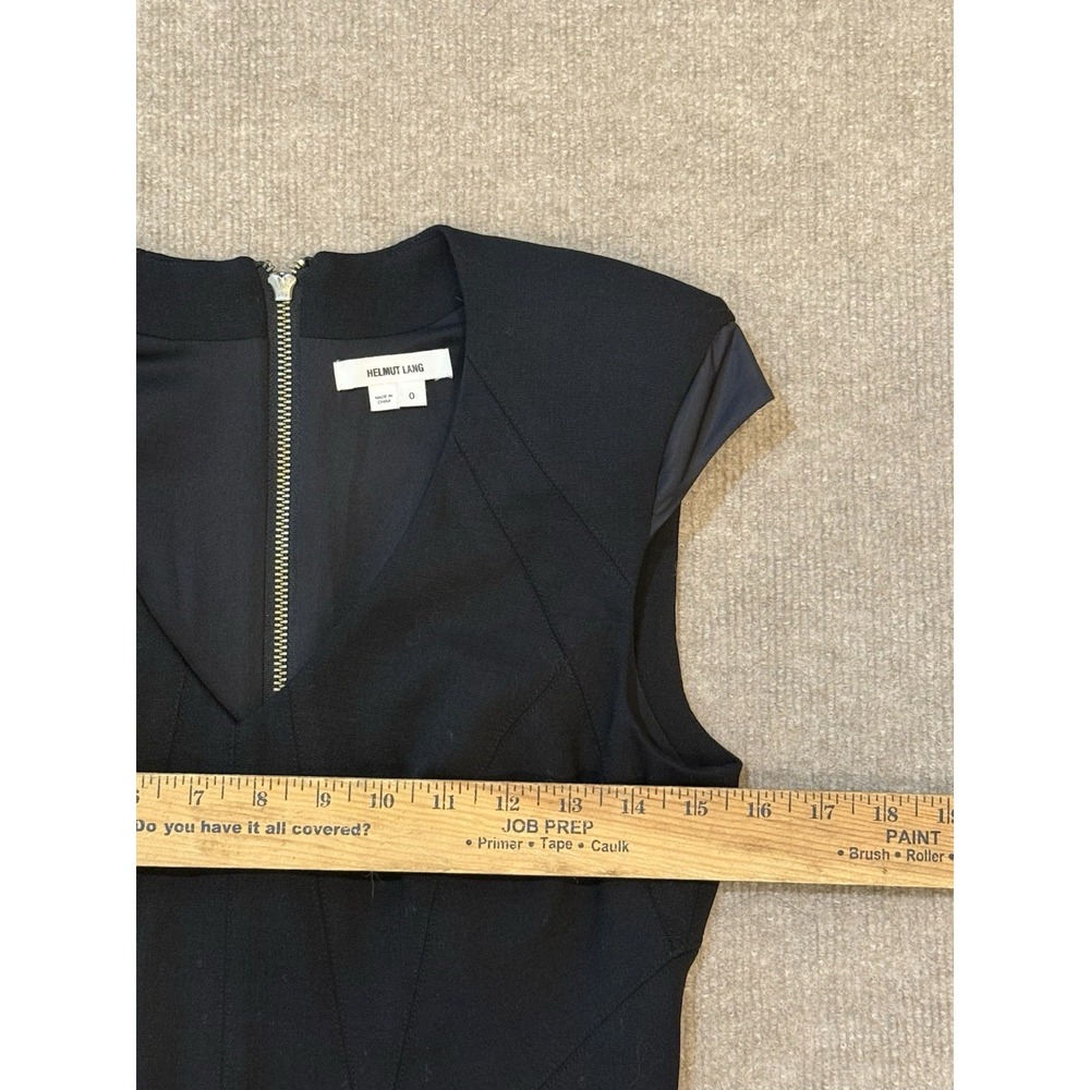 Helmut Lang Luxurious Wool Silk Blend Dress Black Size 0 Office Fancy Pencil - Picture 4 of 5